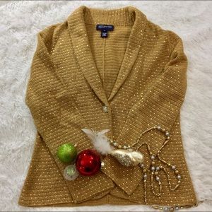 Jones New York Signature Gold Knit Jacket